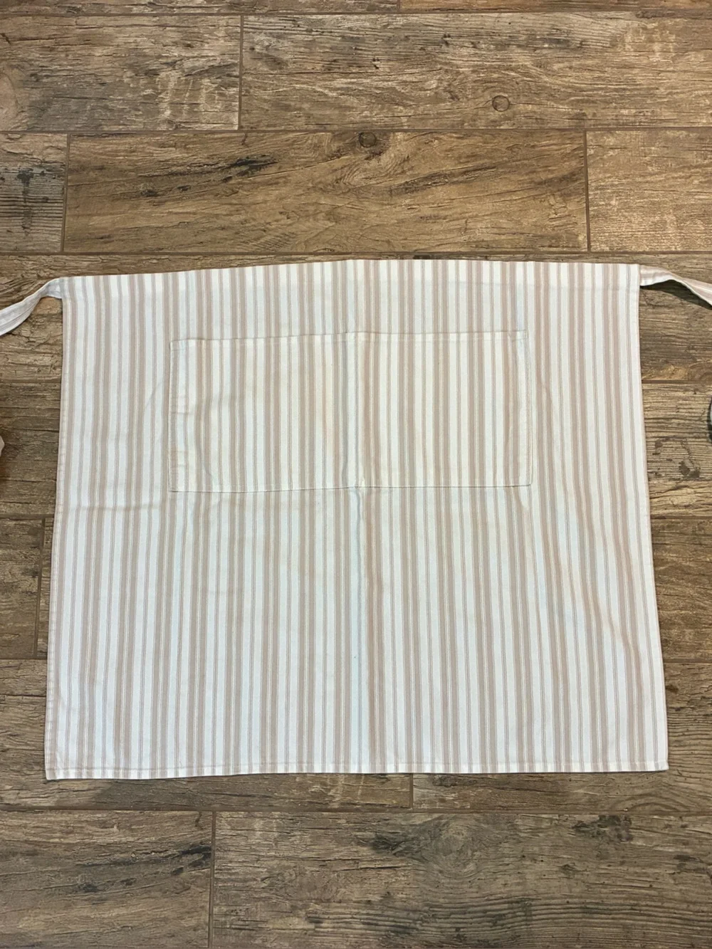 Williams Sonoma Cream & Tan Striped Half-Waist Apron